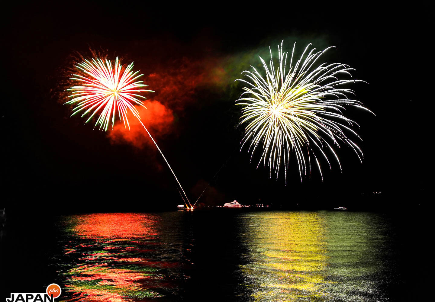Toya Onsen - Abendliches Feuerwerk am See